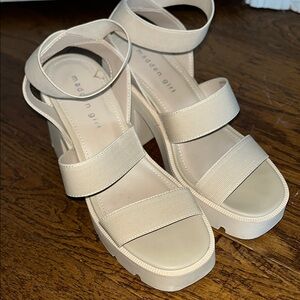 Madden Girl Cream Platform Sandals